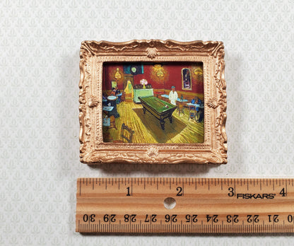Miniature Vincent Van Gogh Framed Print The Night Cafe 1:12 Scale Bar Pool Table