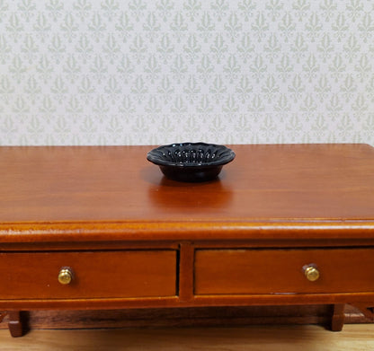 Dollhouse Black Decorative Bowl Painted Glass 1:12 Scale Miniature