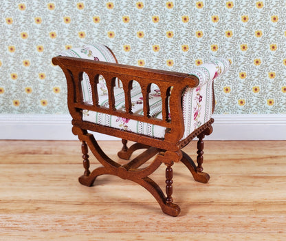 JBM Dollhouse Curule Bench Seat Chair Victorian 1:12 Scale Miniature Furniture