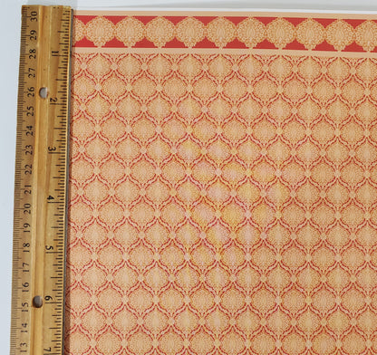 Dollhouse Wallpaper World Model Orange & Beige 1:12 Scale Flower Bursts