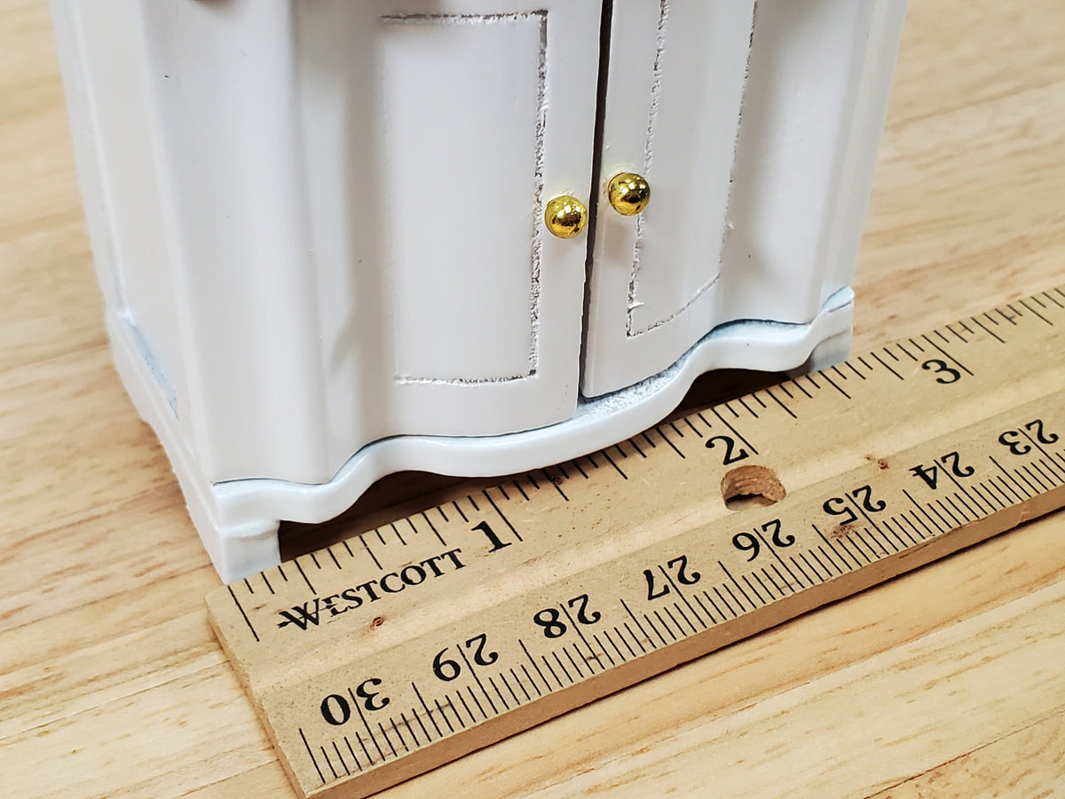 Dollhouse Bathroom Sink Cabinet in White Opening Doors 1:12 Scale Miniature Furniture