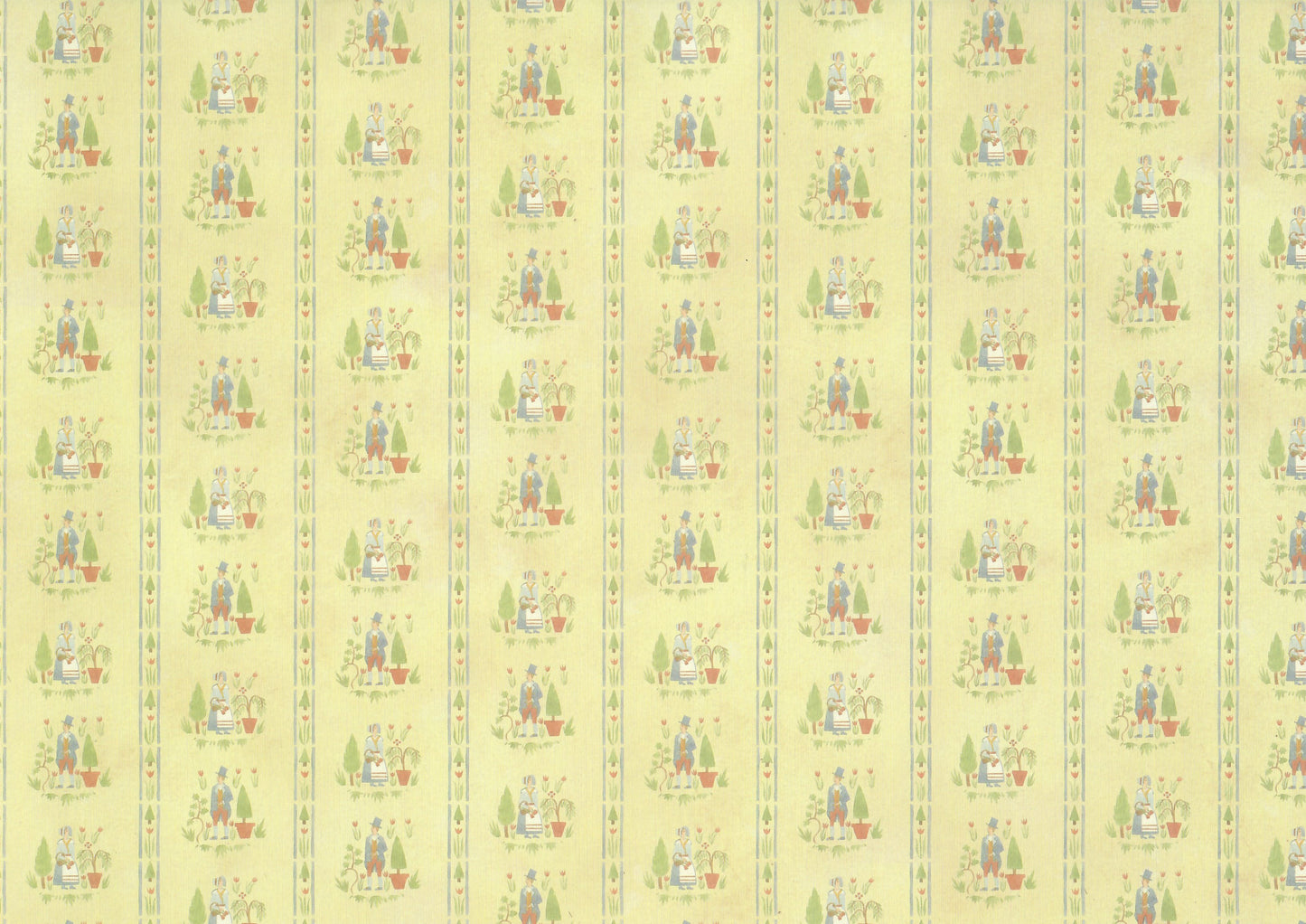 Dollhouse Wallpaper 3 Sheets Colonial Gardens 1:12 Scale Miniature