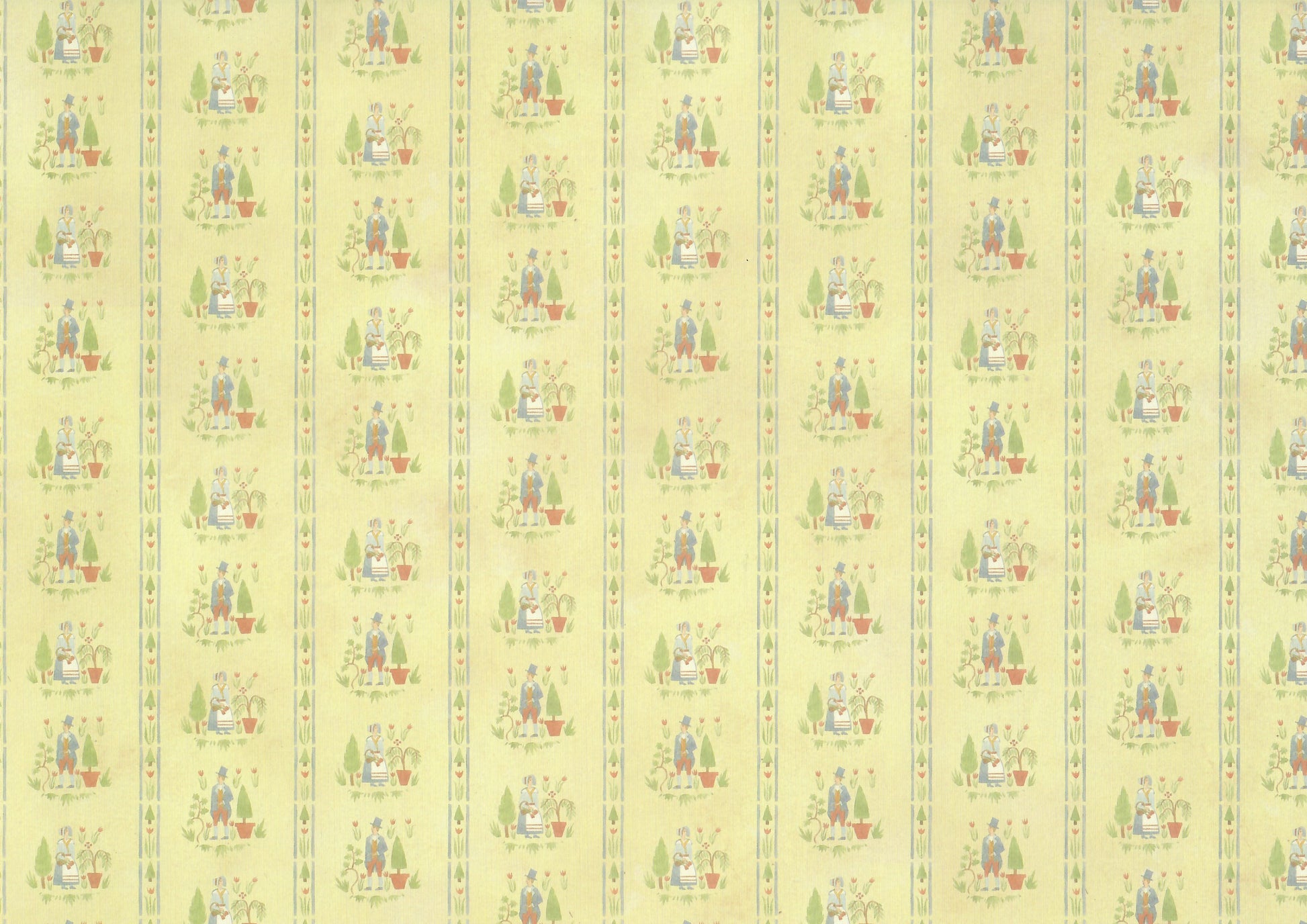 Dollhouse Wallpaper 3 Sheets Colonial Gardens 1:12 Scale Miniature