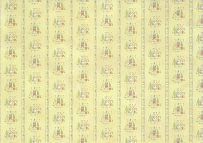 Dollhouse Wallpaper 3 Sheets Colonial Gardens 1:12 Scale Miniature