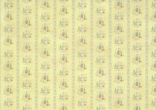 Dollhouse Wallpaper 3 Sheets Colonial Gardens 1:12 Scale Miniature