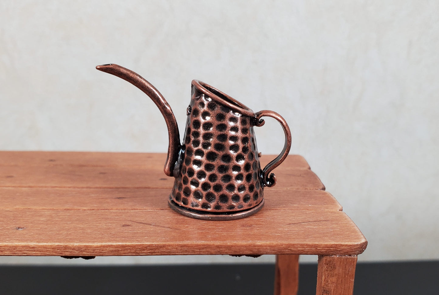 Dollhouse Metal Watering Hammered Copper Look 1:12 Scale Miniature Garden