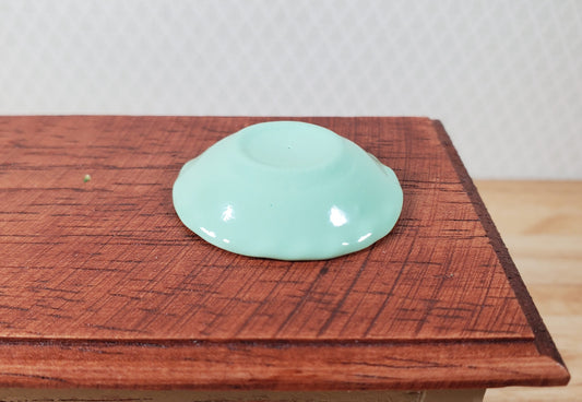 Dollhouse Pie Plate Ceramic Green 1:6 Scale Miniature Kitchen Accessory