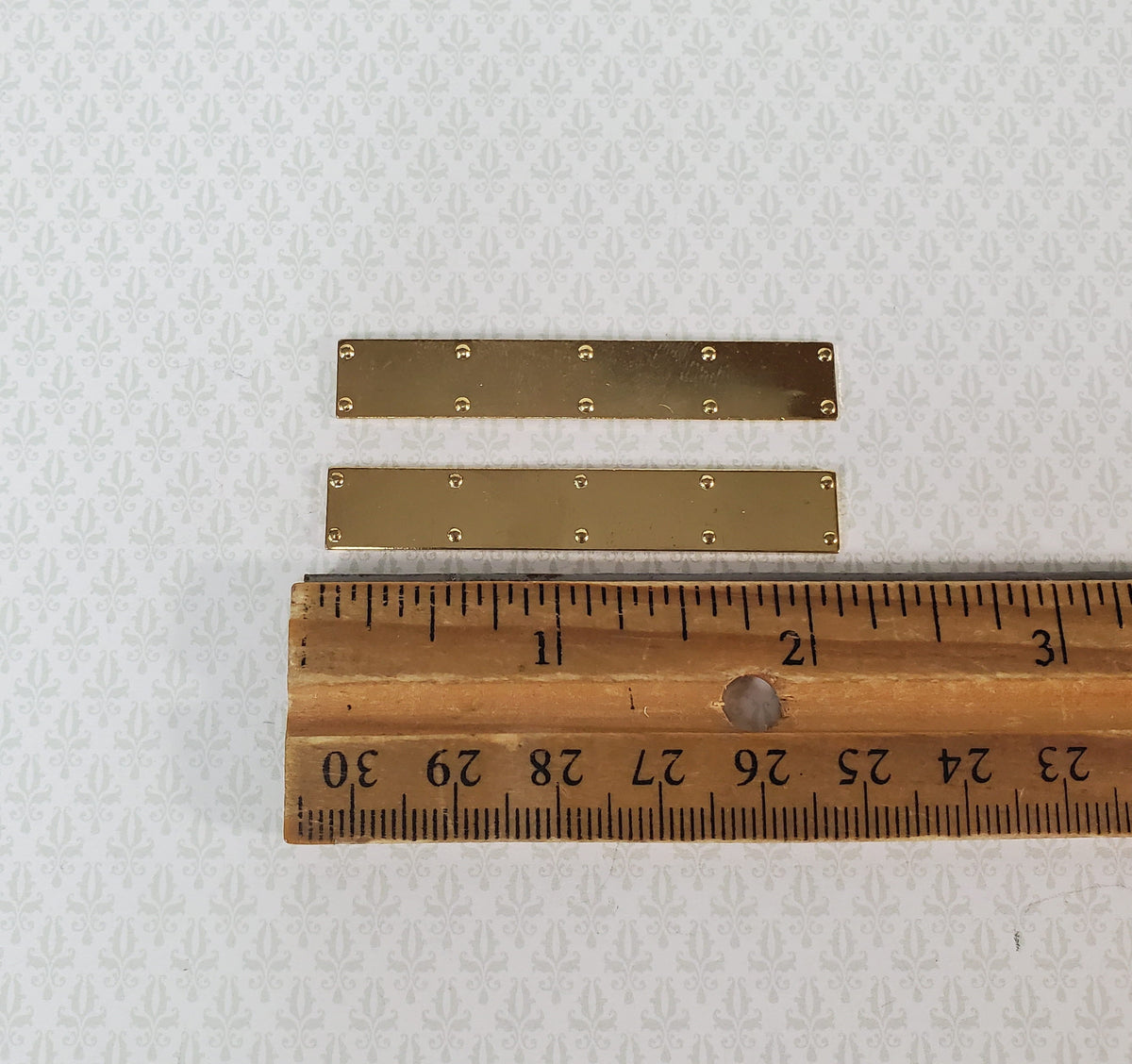 Dollhouse Door Kick Plates Gold Plated Brass 1:12 Scale Miniature Set of 2