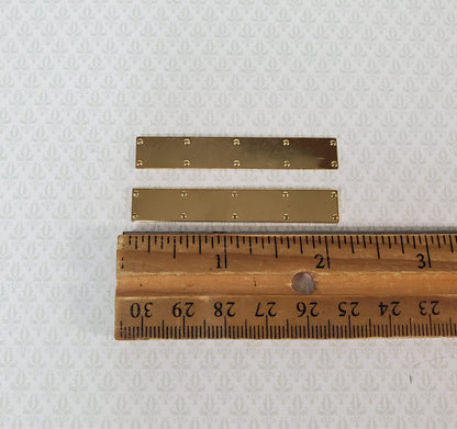 Dollhouse Door Kick Plates Gold Plated Brass 1:12 Scale Miniature Set of 2