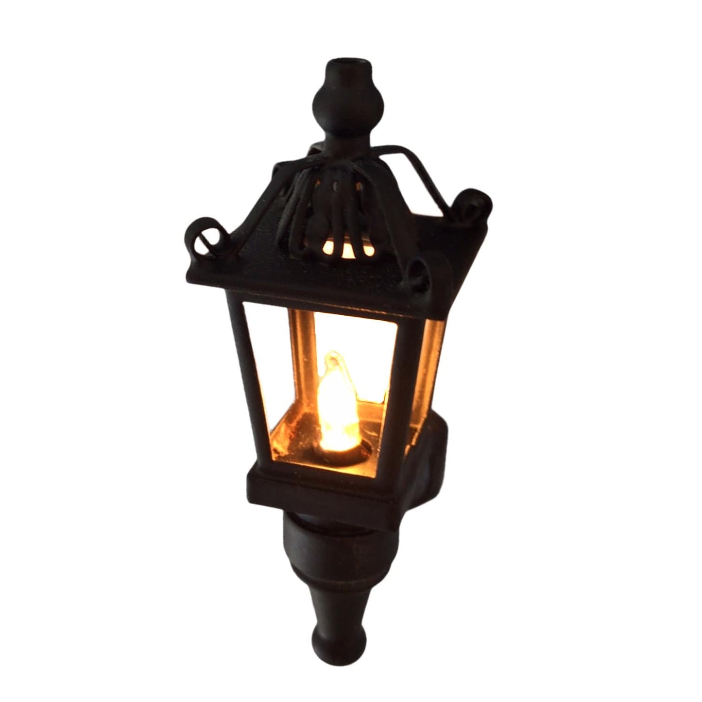 Dollhouse Large Black Coach Wall Light 1:12 Scale Miniature 12 Volt Electric Porch Light