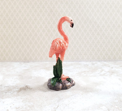 Miniature Pink Flamingo Statue Dollhouse or Fairy Garden Lawn Ornament 2 3/8"