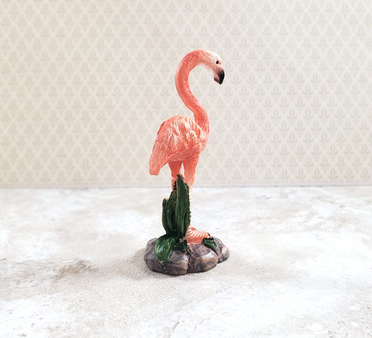 Miniature Pink Flamingo Statue Dollhouse or Fairy Garden Lawn Ornament 2 3/8"