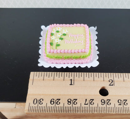 Dollhouse Birthday Sheet with Flowers 1:12 Scale Miniature Food Bakery