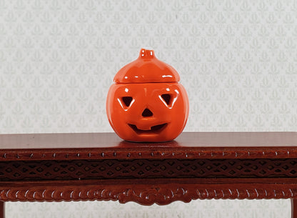 Dollhouse Pumpkin Jar for Halloween Decor Ceramic 1:12 Scale Miniature