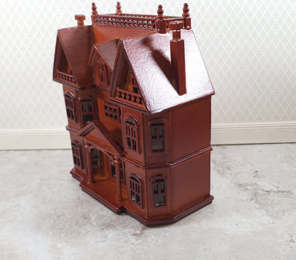 1:144 Scale Dollhouse for Your Dollhouse Walnut Finish Back Opening
