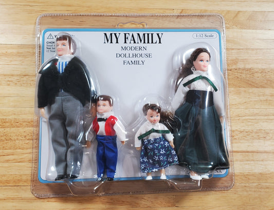 Dollhouse Victorian Family Dolls Dad Mom Daughter Son Poseable 1:12 Scale