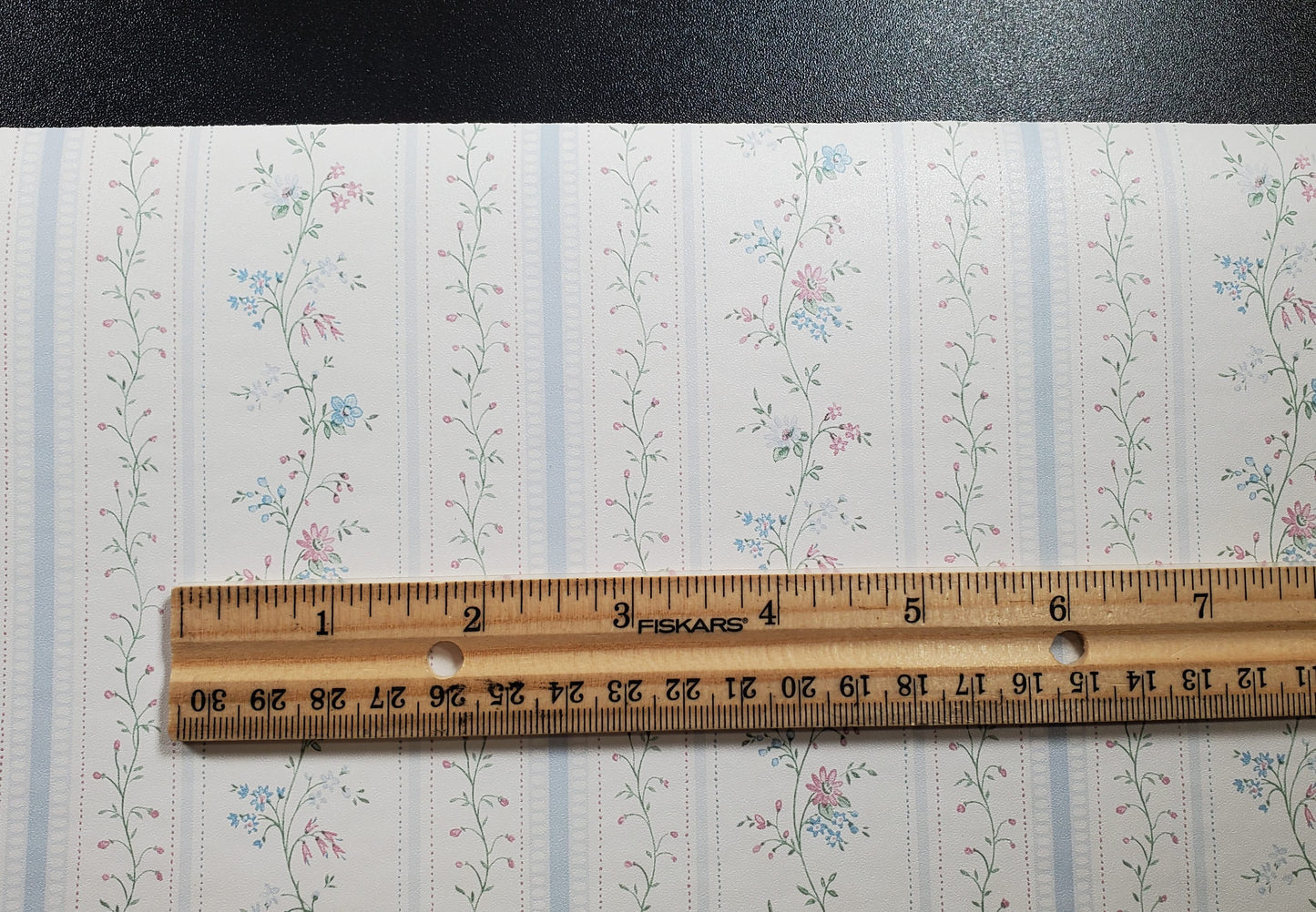 Dollhouse Wallpaper Cottage Blue Stripe 3 Sheets 1:12 Scale Miniature