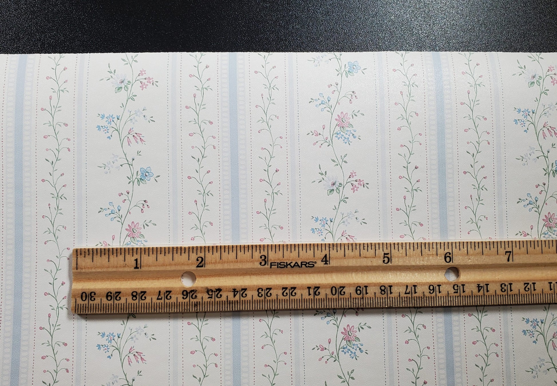 Dollhouse Wallpaper Cottage Blue Stripe 3 Sheets 1:12 Scale Miniature