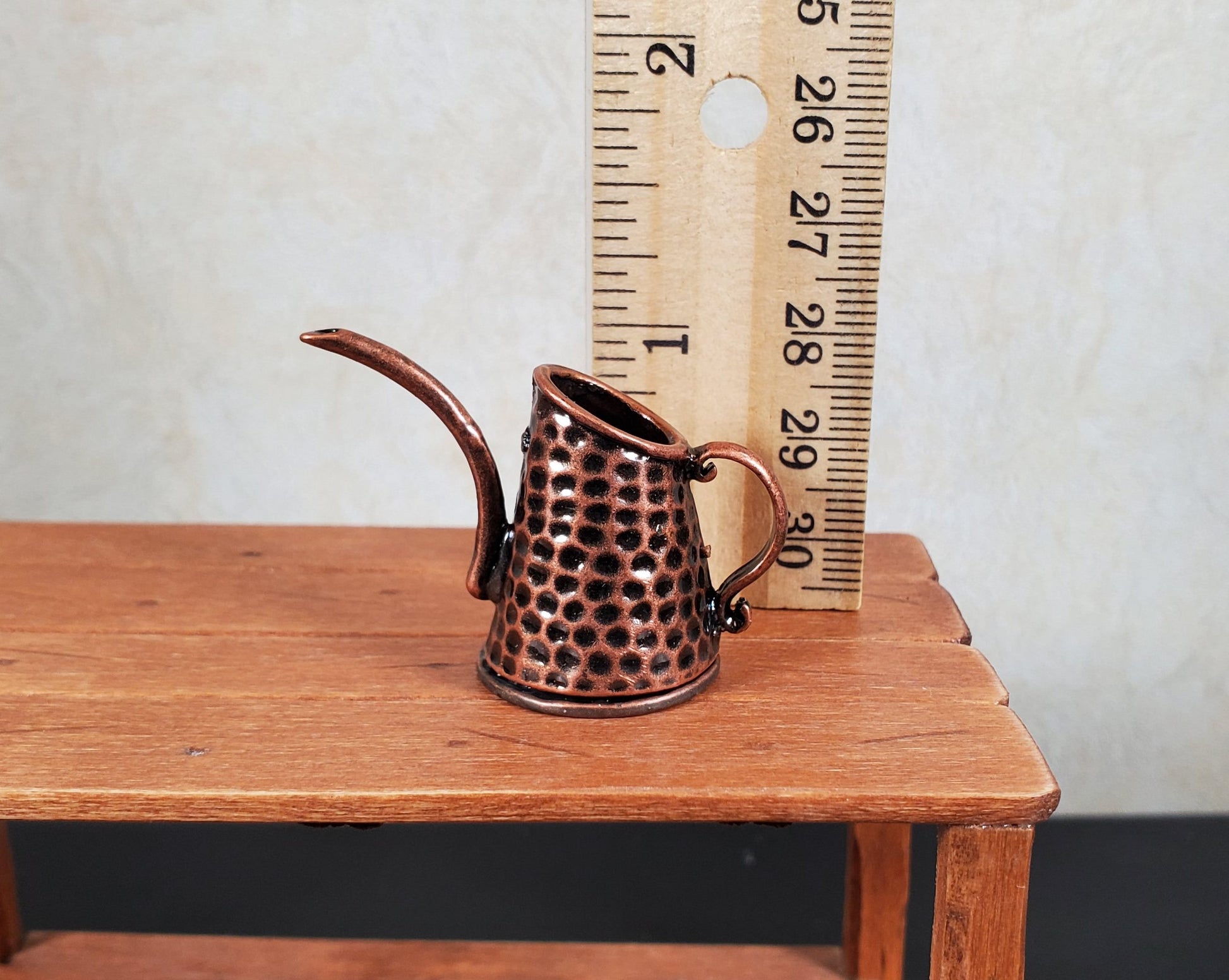 Dollhouse Metal Watering Hammered Copper Look 1:12 Scale Miniature Garden