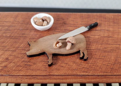 Dollhouse Mushrooms 4 Pieces 1:12 Scale Miniature Food Handmade