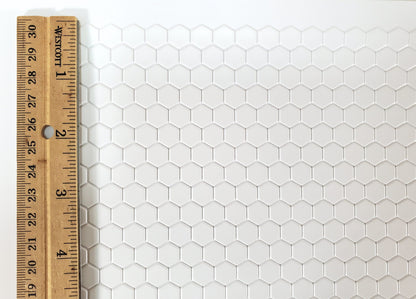 Dollhouse Hexagon Vinyl Tile Flooring Embossed White on White 1:12 Scale Miniatures