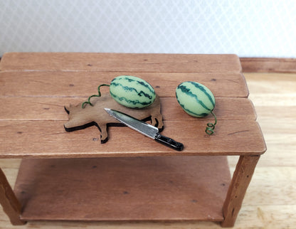 Dollhouse Watermelon Set of 2 1:12 Scale Miniature Kitchen Food Fruit Grocery