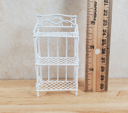 Dollhouse White Metal Shelf Small 3 Shelves 1:12 Scale Miniature Kitchen Bakery