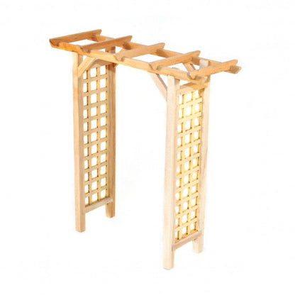 Dollhouse Miniature Garden Arbor Trellis for Flowers Unfinished Wood 1:12 Scale
