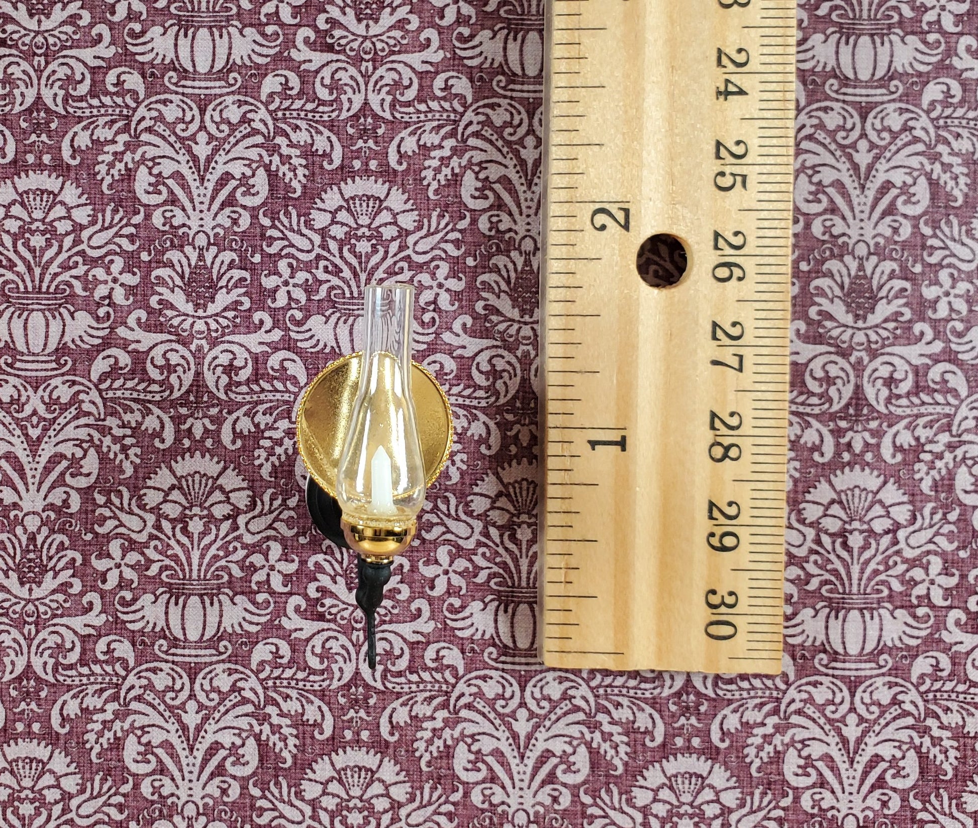 NON-Working Dollhouse Kerosene Wall Sconce Lamp 1:12 Scale Miniature