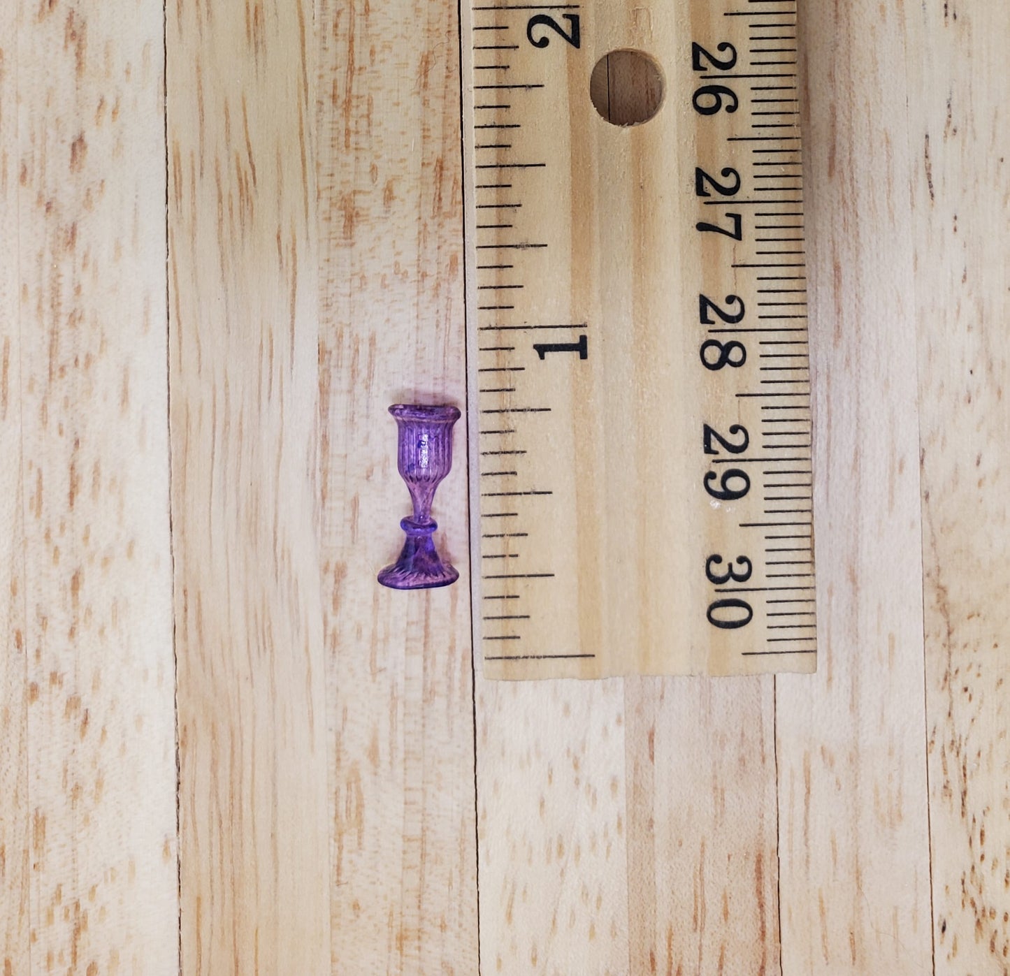 Dollhouse HALF SCALE Wine Glass or Water Goblet Purple 1:24 Miniature