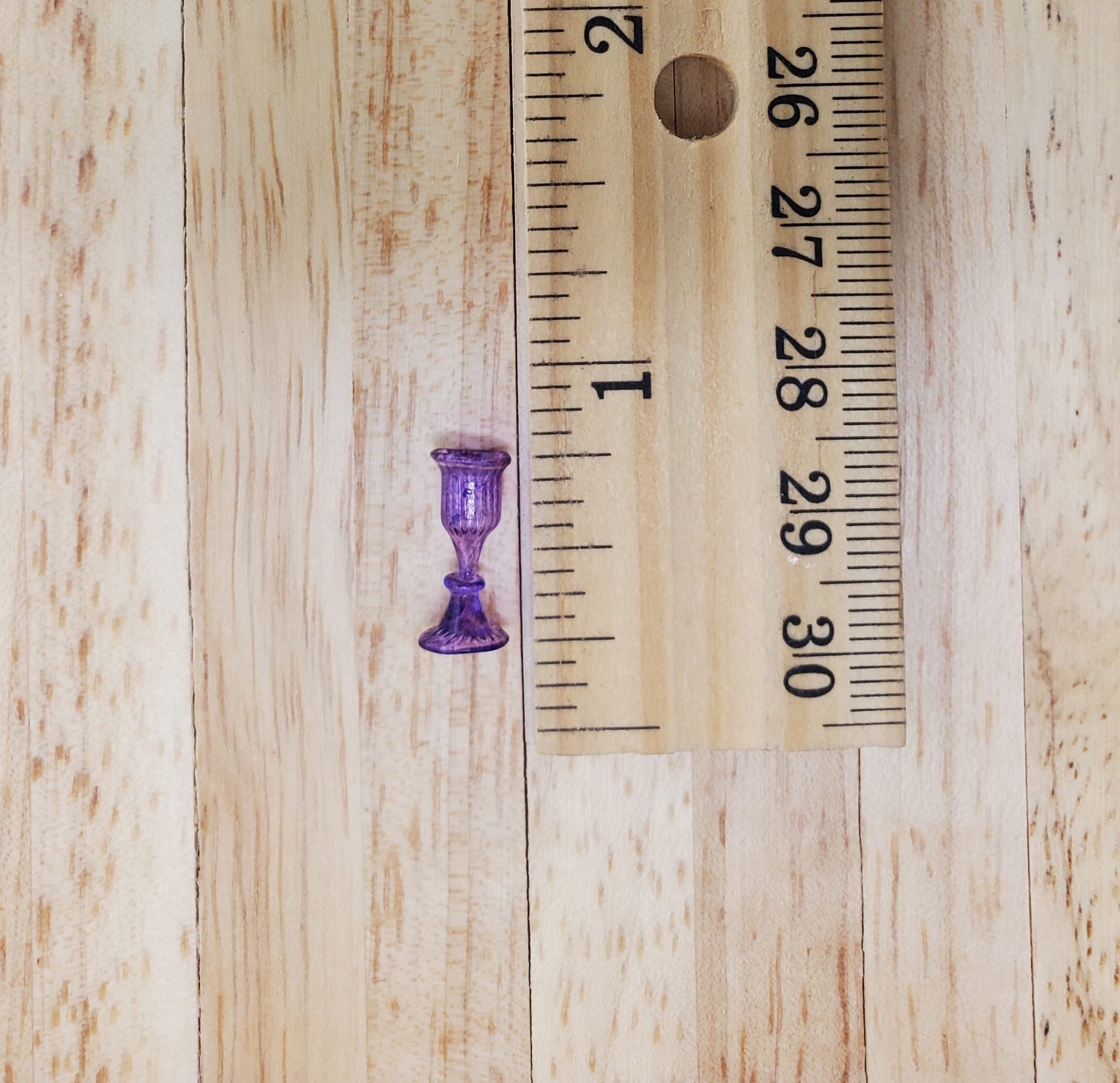 Dollhouse HALF SCALE Wine Glass or Water Goblet Purple 1:24 Miniature