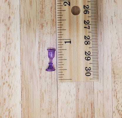 Dollhouse HALF SCALE Wine Glass or Water Goblet Purple 1:24 Miniature