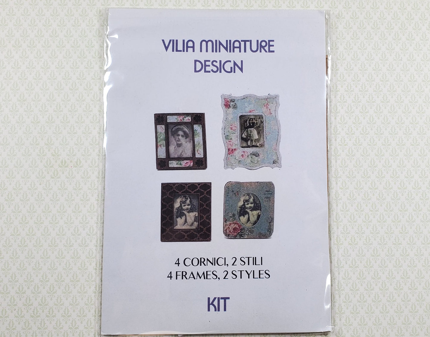 Dollhouse Picture Frame Kit A DIY 1:12 Scale Miniature Cut from Walnut