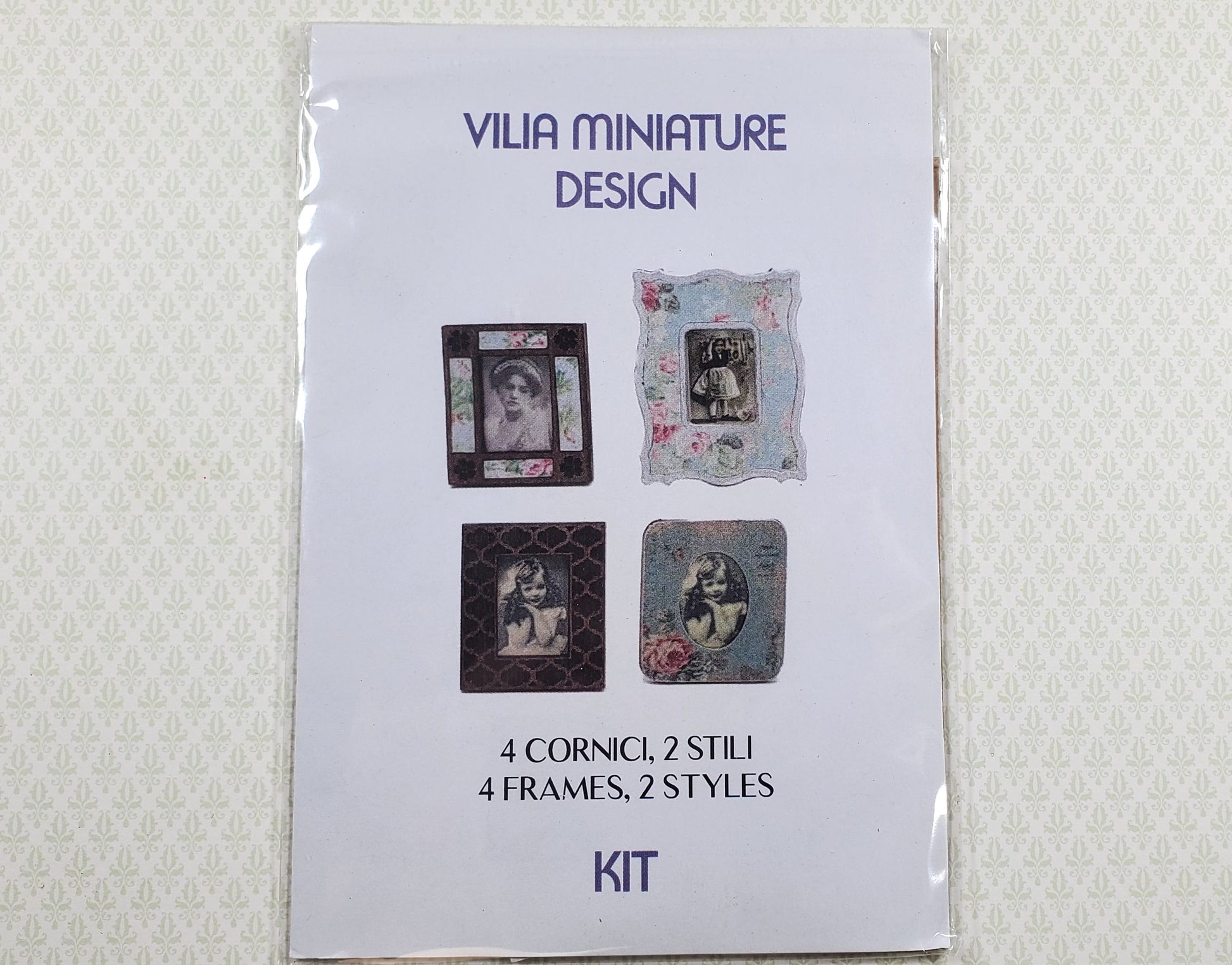 Dollhouse Picture Frame Kit A DIY 1:12 Scale Miniature Cut from Walnut