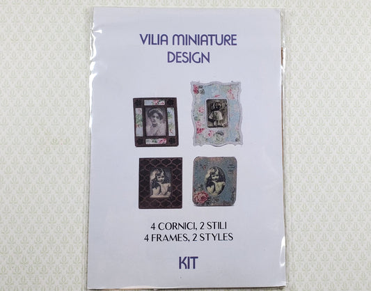 Dollhouse Picture Frame Kit A DIY 1:12 Scale Miniature Cut from Walnut