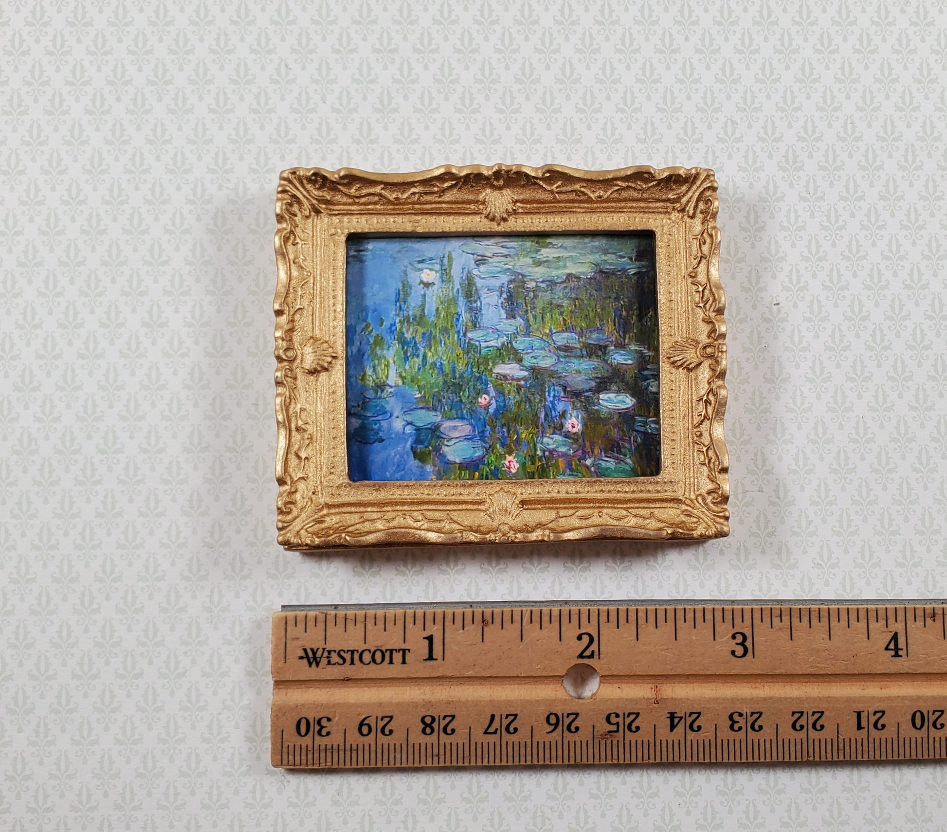 Dollhouse Claude Monet Water Lilies Framed Print 1:12 Handmade