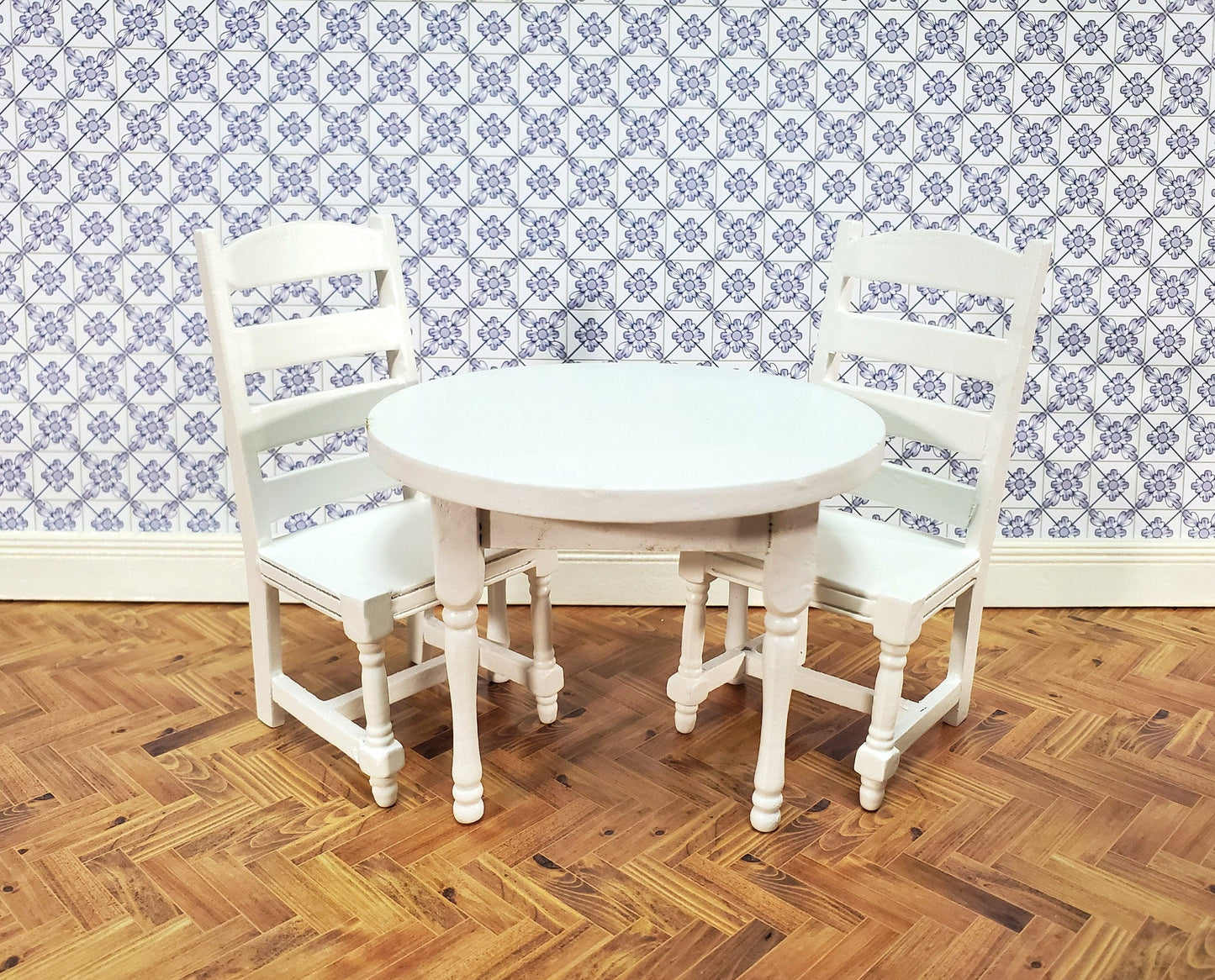 Dollhouse Kitchen Table Round White 1:12 Scale Miniature Furniture