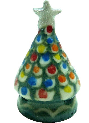 Dollhouse Ceramic Decorated Christmas Tree Silver Star 1:12 Scale Miniature