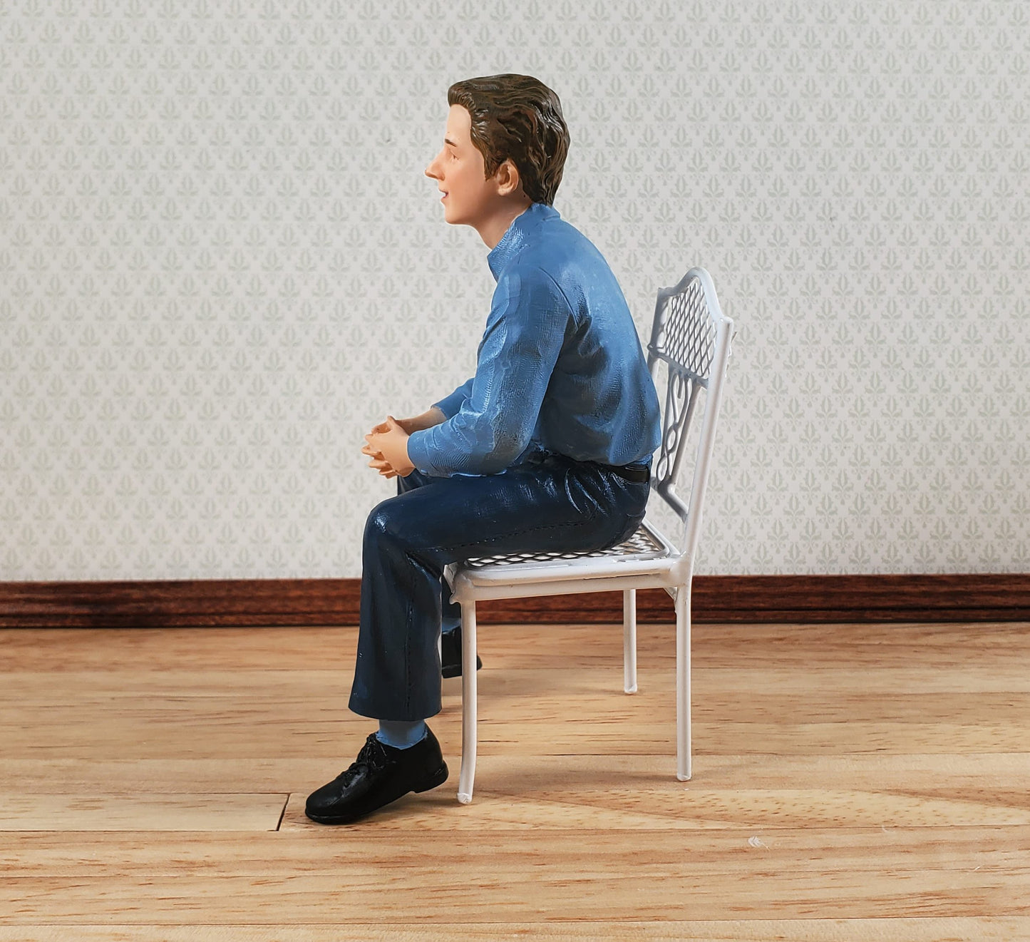 Dollhouse Modern Young Man Father Sitting Casual 1:12 Scale "Joel" Houseworks