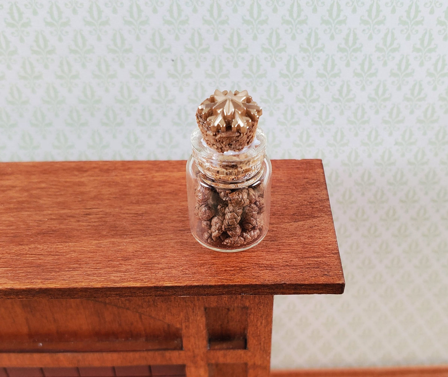 Dollhouse Jar with Tiny Pinecones 1:12 Scale Miniature