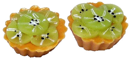 Dollhouse Kiwi Topped Cupcakes Set of 2 1:12 Scale Miniature Food