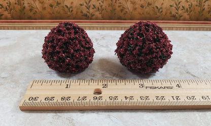 2 Model Scenery Round Flowering Shrubs Mauve Dollhouses Scale Model RR 1.5"