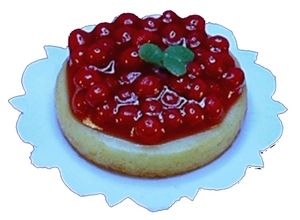 Dollhouse Cherry Topped Cheesecake 1:12 Scale Miniature Food Dessert Bakery