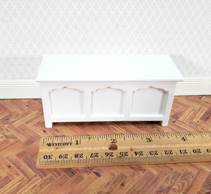 Dollhouse Chest Blanket Trunk 1:12 Scale Miniature Furniture White Wood