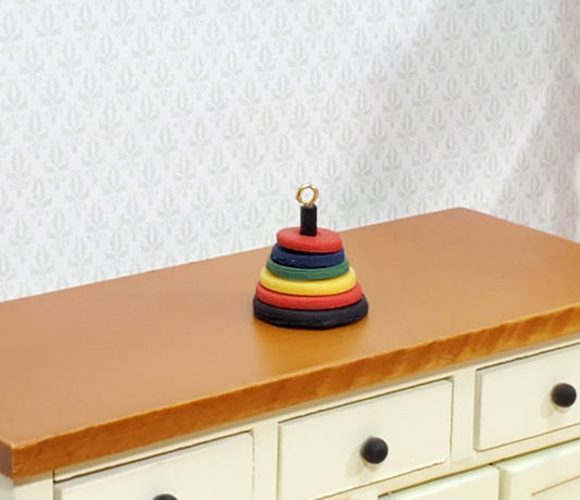 Dollhouse Stacking Ring Toy Wood 1:12 Scale Miniature Nursery