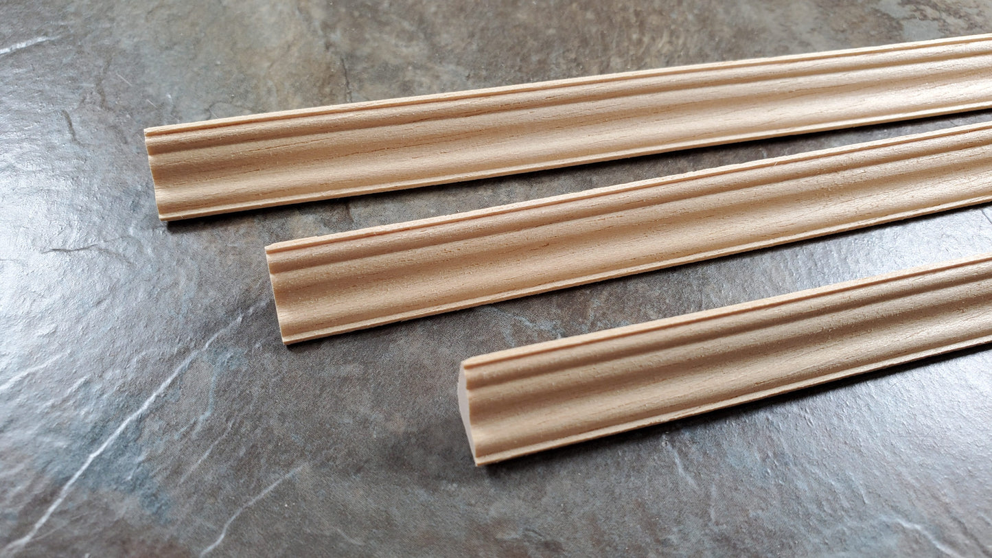 Dollhouse Crown Molding Ceiling Trim 3 Pieces 1/2" Face x 18" 1:12 Scale HW7147