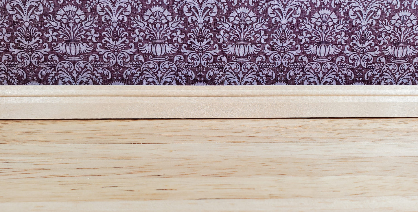 Dollhouse Baseboard Molding 9/16" x 18" long 5 pcs 1:12 Scale Miniature Skirting