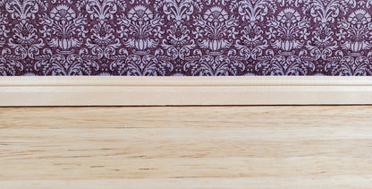 Dollhouse Baseboard Molding 9/16" x 18" long 5 pcs 1:12 Scale Miniature Skirting