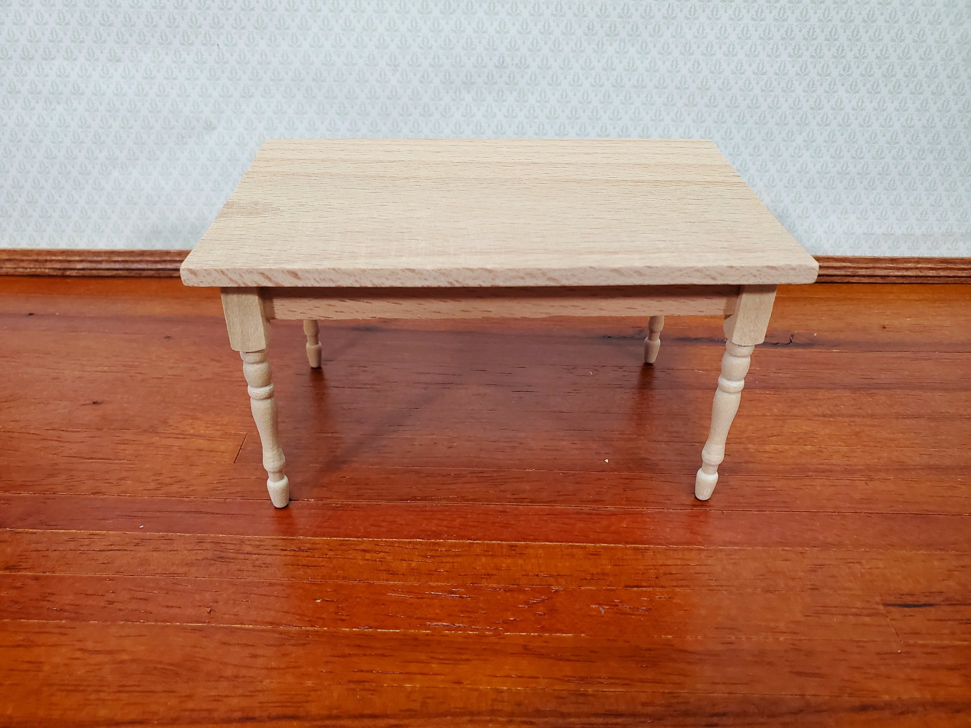 Dollhouse Table Kitchen or Dining Room Unpainted Wood 1:12 Scale Miniature Furniture