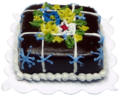 Dollhouse Chocolate Special Occasion Cake 1:12 Scale Miniature Dessert Bakery